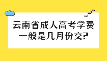 云南省成人高考學費