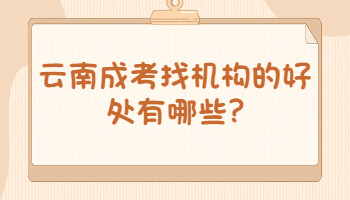 云南成考找機(jī)構(gòu)的好處