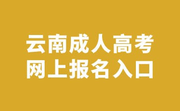 2024年云南成人高考網上報名入口官網